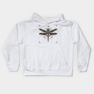 Black and White Steampunk Dragonfly Kids Hoodie